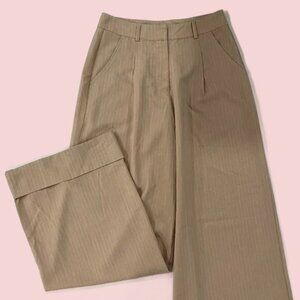 Women's Pants Princess Polly Archer Pants Taupe Pinstripe Size 6 Office, Work
